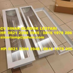 Kap Lampu SPBU Pertamina TL 1x36 watt Reflector Mirror Cover Kaca Tempered